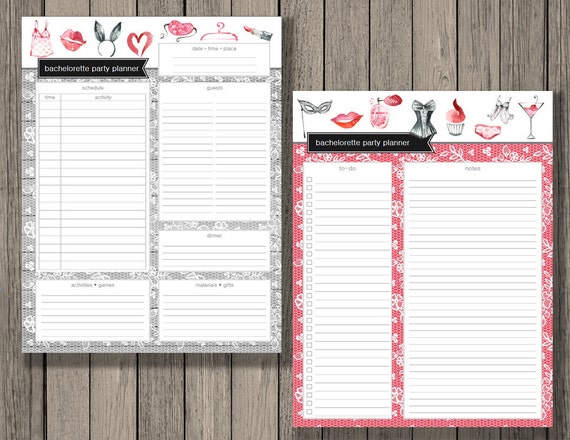 Bachelorette Party Planner Printable Bachelorette Party