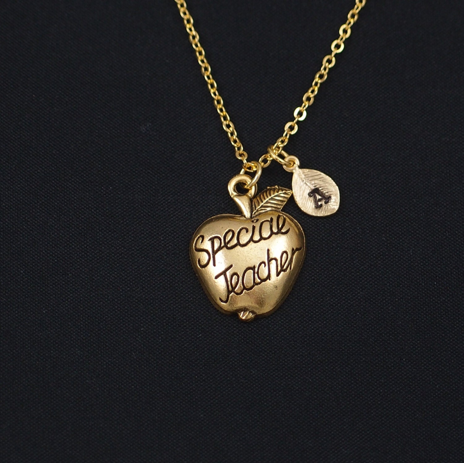 teacher necklace gold filled initial necklace Special