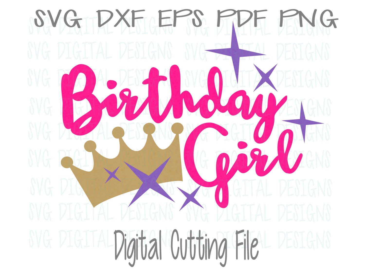 Download Birthday Girl SVG Birthday Princess Cutting files for