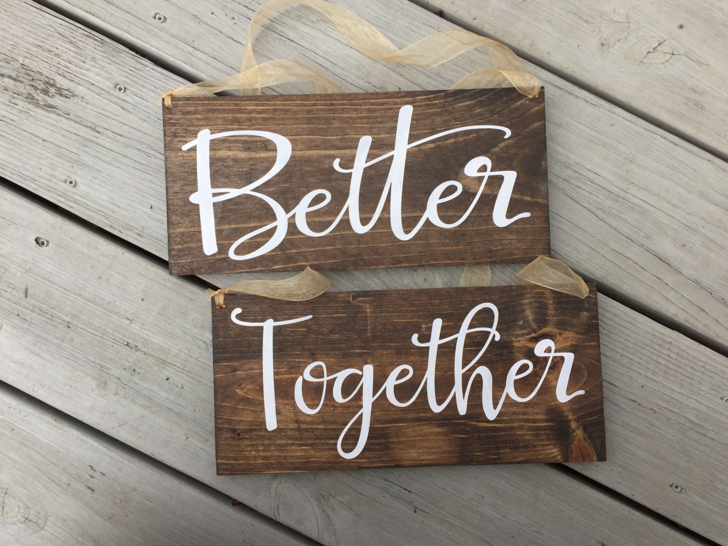 better together Wedding Chair Decor chair signs rustic