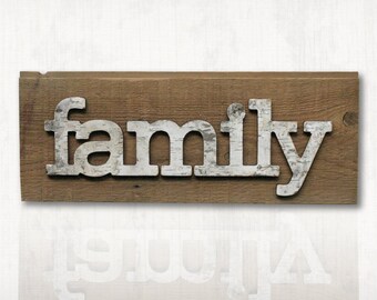 Rustic Birch Bark Family Sign • Birch Bark Letter • Family Sign • Family