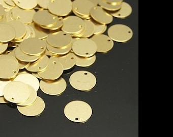 10mm Brass Stamping Blanks Charms Circle Blanks Gold Brass 20 pieces