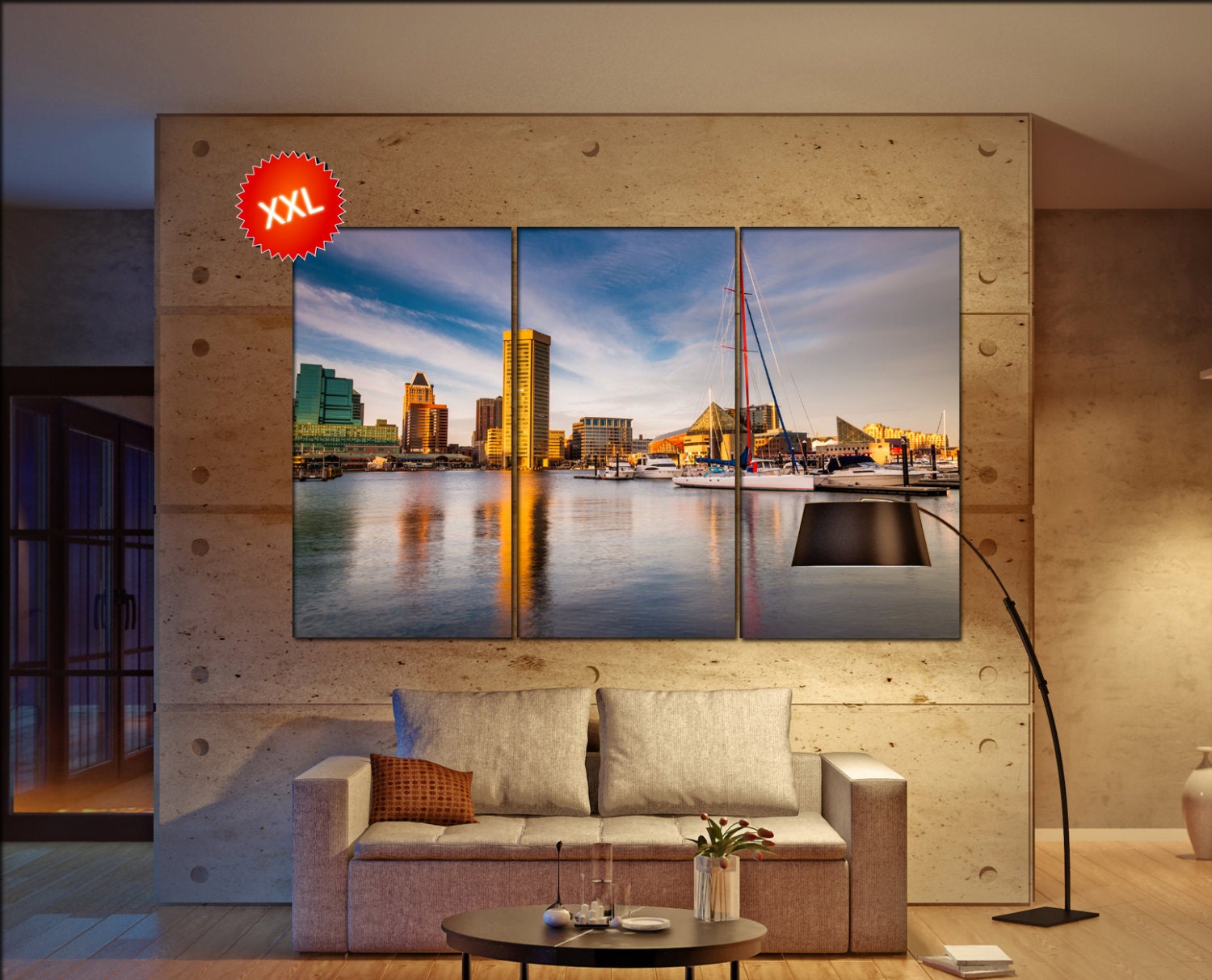 Inner Harbor Baltimore Maryland Skyline wall art print