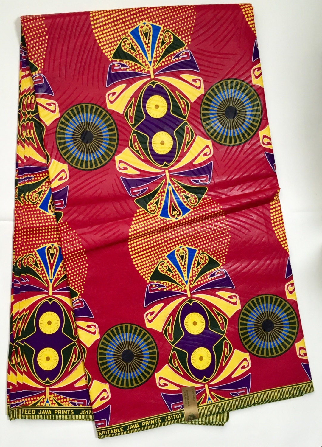 African Print Fabric/ Dutch Wax/ Ankara Dark Pink