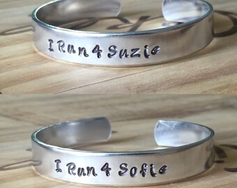 I Run 4 hand stamped cuff bracelet-personalized, IR4, i run 4 jewelry, i run 4 vendor, i run 4 buddy runner bracelet, i run 4 buddy runner