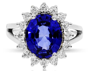 deep blue sapphire princess kate engagement ring diamond halo ring split shank oval princess diana - Princess Kate Wedding Ring deep blue sapphire princess kate engagement ring diamond halo ring split shank oval princess diana - Princess Kate Wedding Ring