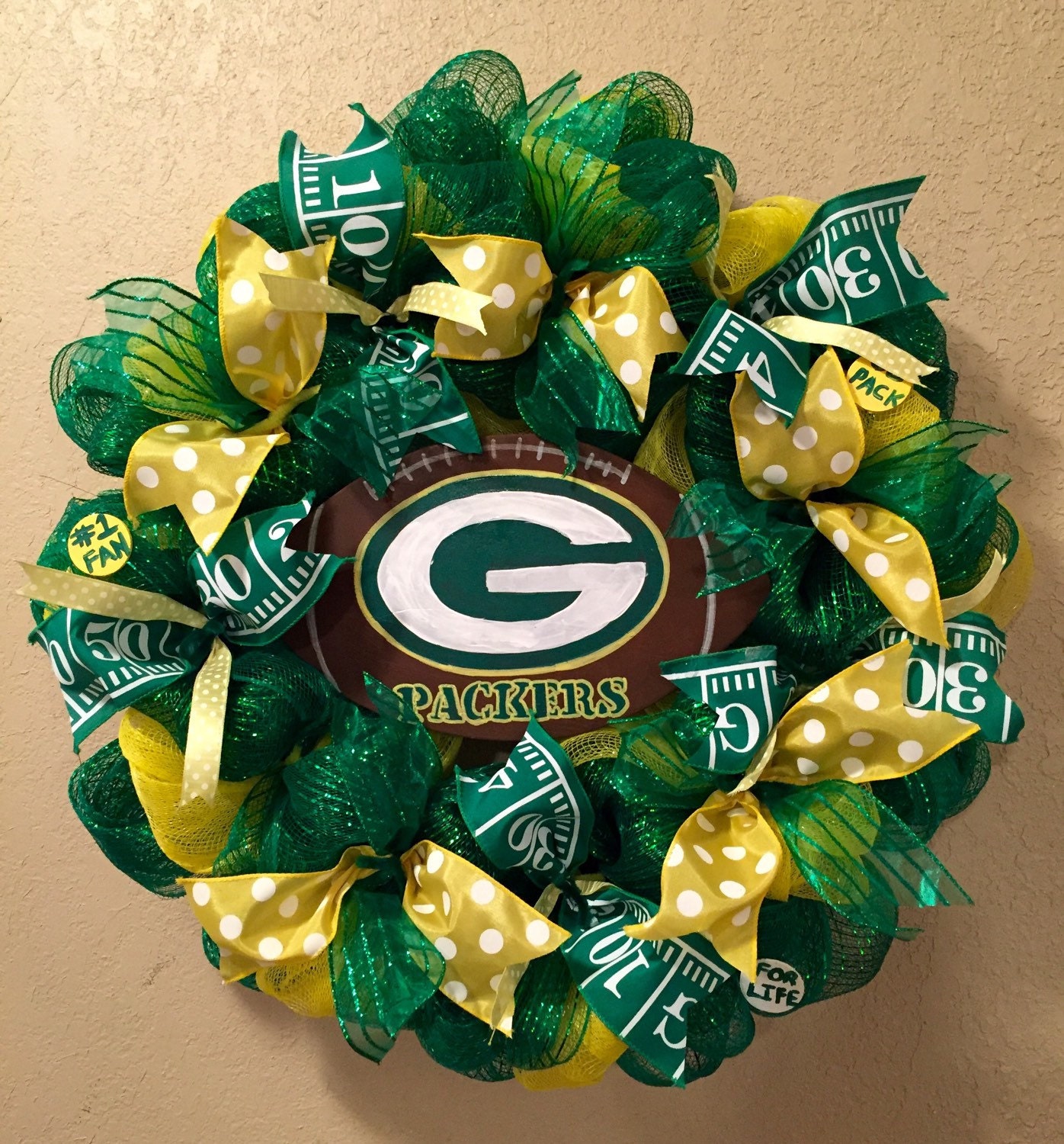 Green Bay Packers wreath Green Bay Packers decor by