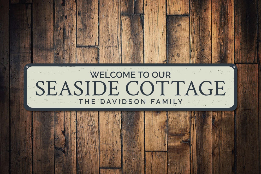 Seaside Cottage Sign Personalized Family Name Sign
