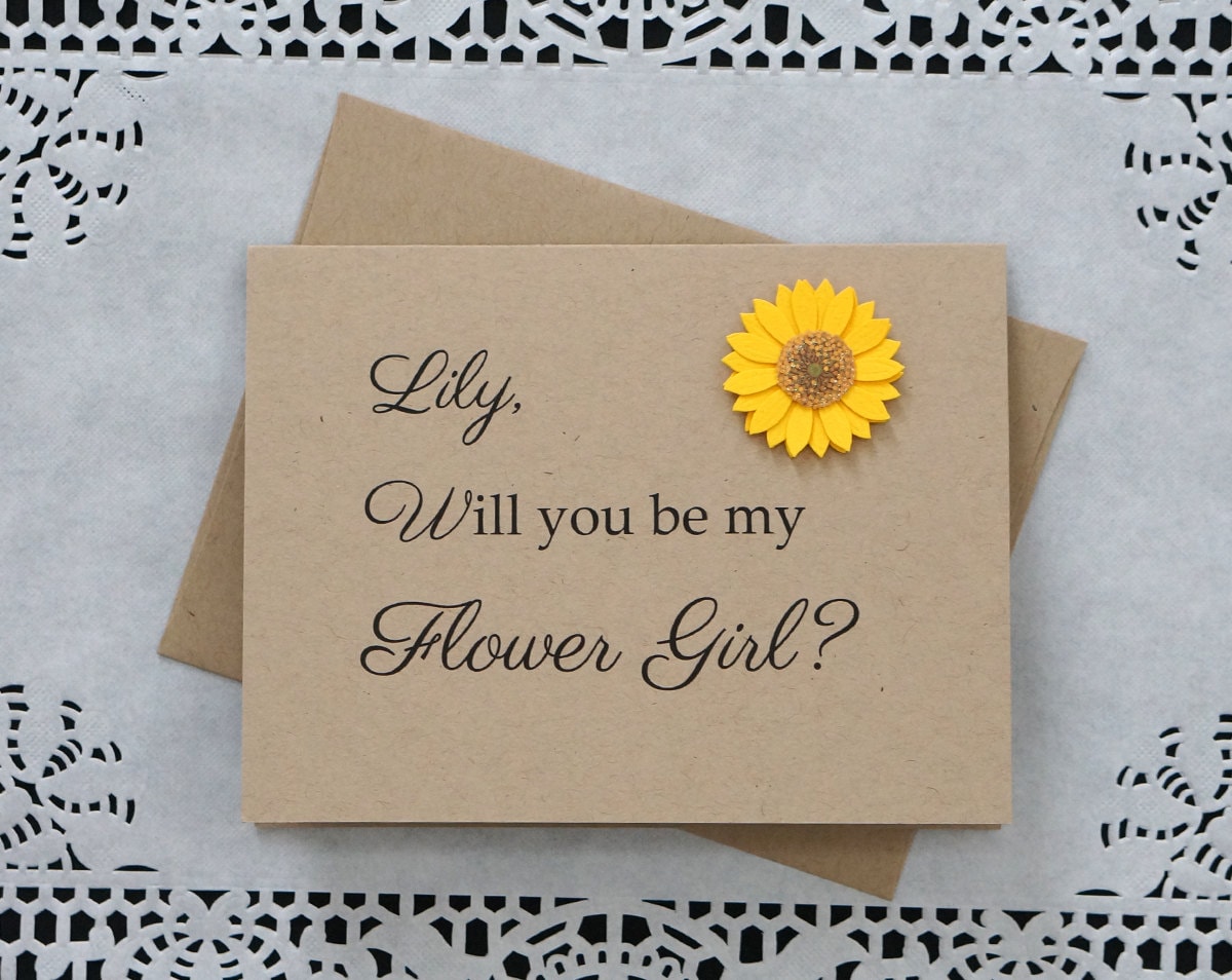 Will You Be My Flower Girl Card Personalized with Name