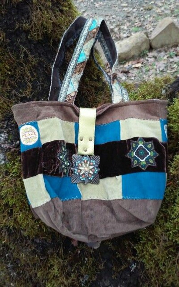 hippie patchwork backpack