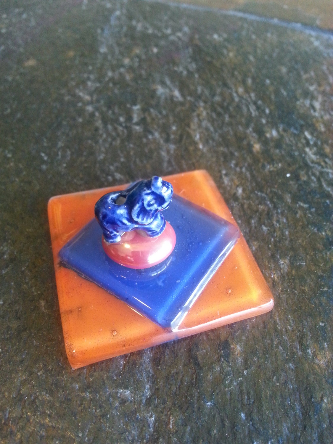 Incense stick Burner Holder Fused Glass Art. by LaGigisells