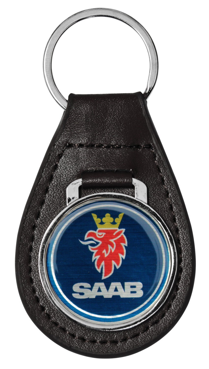 SAAB Leather Key Chain Ring Fob Perfect for Aero 9000 900