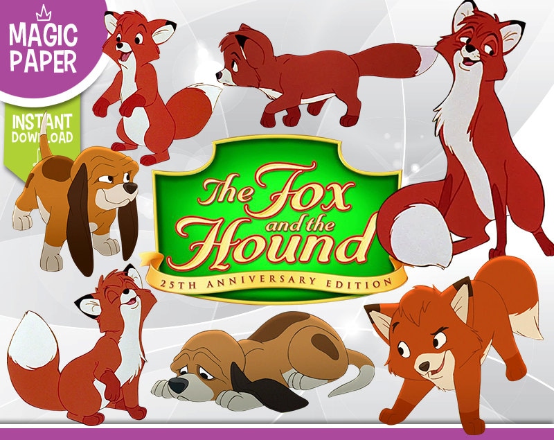 The Fox and The Hound Clipart Disney Digital 300 DPI PNG