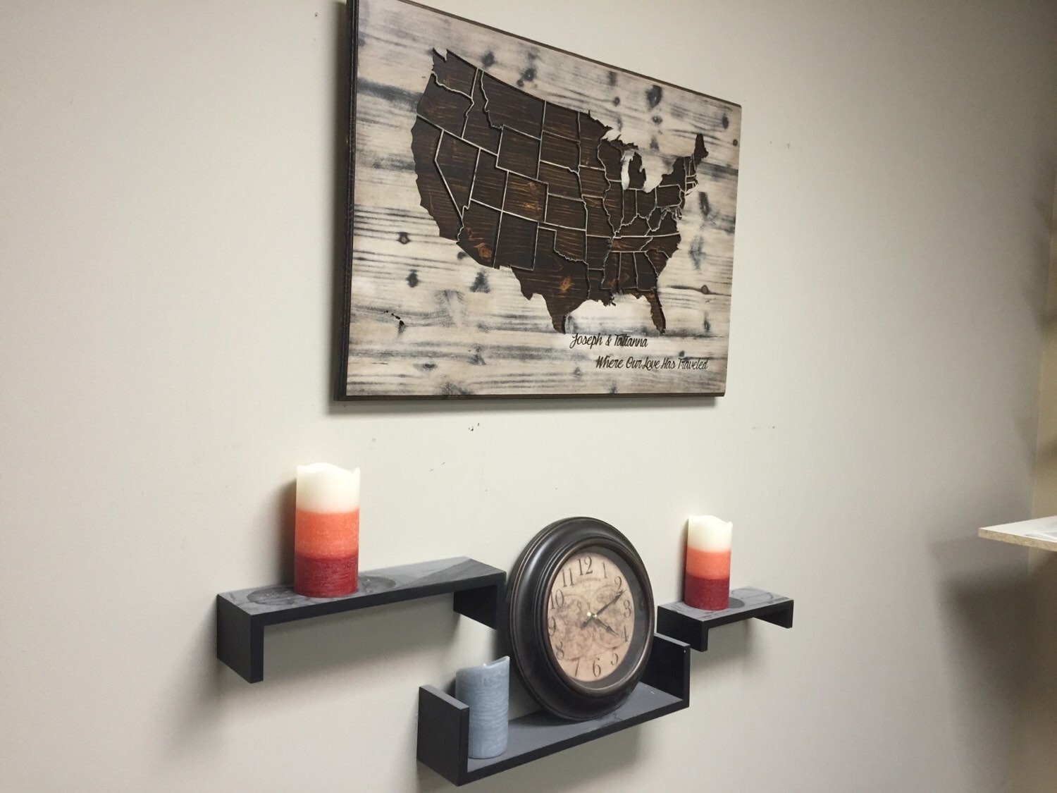 Wood US map wall art carved united states map us map with