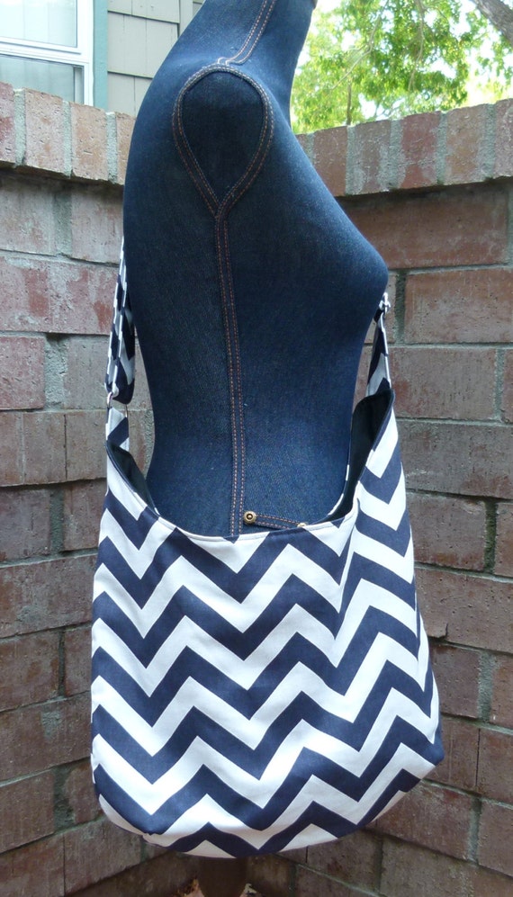 Cross Body Hobo Bag Navy Chevron Crossbody Hobo Includes