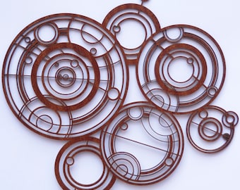 Doctor Who Gallifreyan sign in wood, inspired by the Doctors Crib / Cot