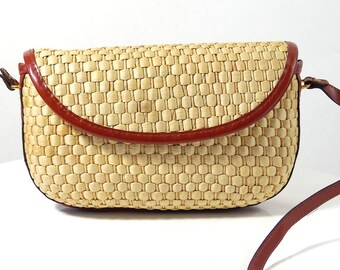 Sac bandoulière en jonc tressé