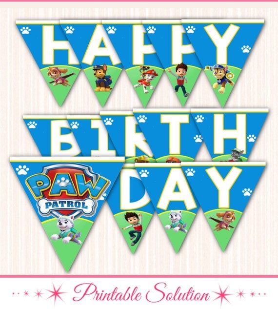 Paw Patrol Banner Paw Patrol Birthday Banner by PrintableSolution