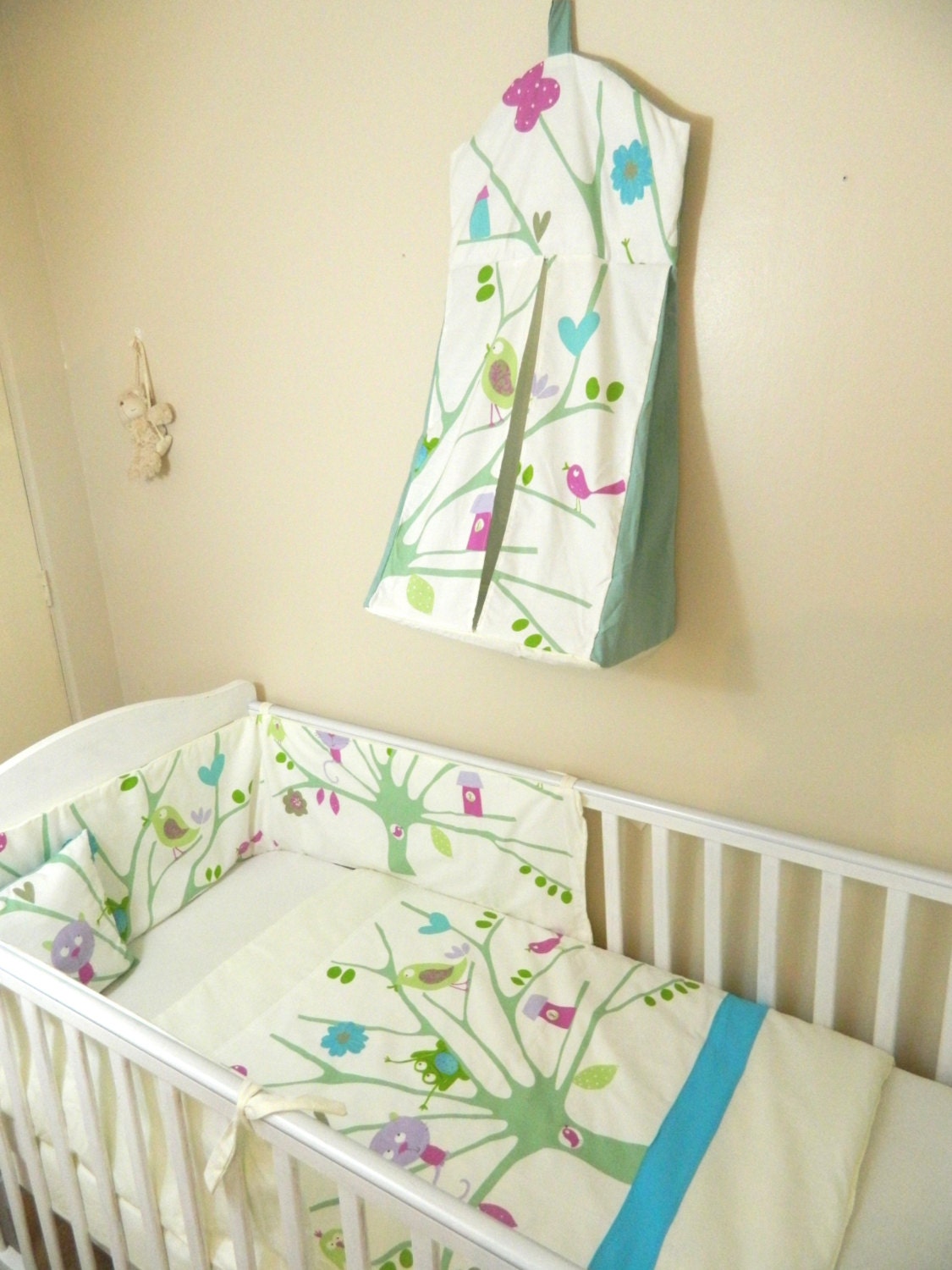 SaleNeutral bird themed baby bedding green baby bedding