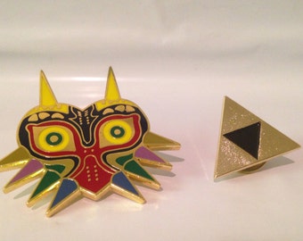 The Legend of Zelda Majora's Mask and Triforce Pin Set