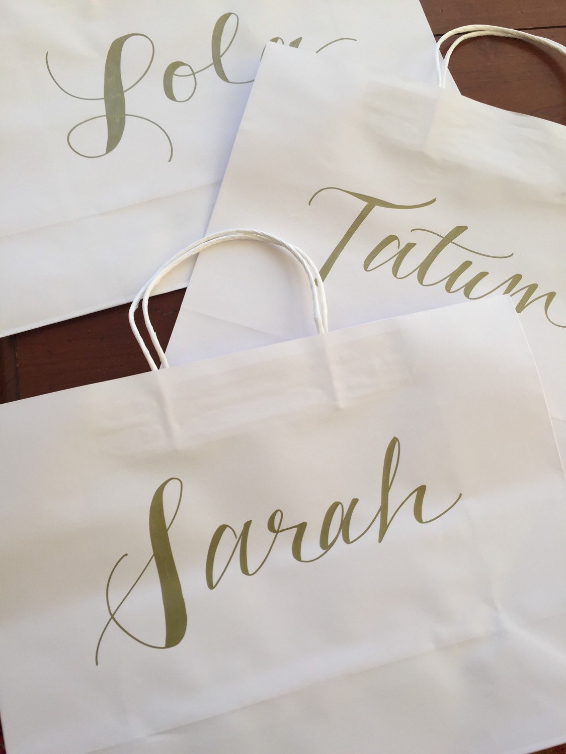 Bridesmaid Gift Bag LARGE Personalized Bridal Party Gold