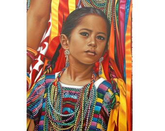 Festival de Color Oil on Canvas Painting