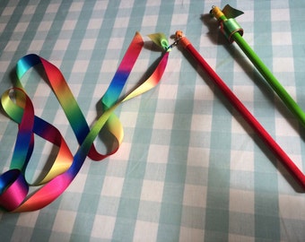 Items similar to Dancing Ribbon Rings - rainbow on Etsy