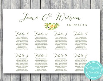 Printable Custom Wedding Seating Chart Wedding by BrideandBows