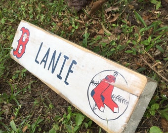 Distressed Rustic Name Sign for your desk. Customizable for any school mascot or colors. Measures app. 3" tall, 12-14" long, 1"thick