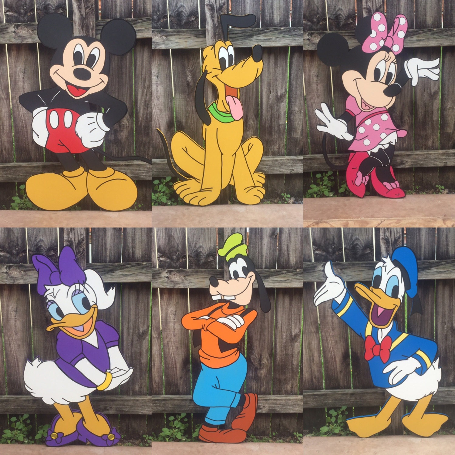 Wooden Set of 6 Mickey Mouse Clubhouse Character Cutouts