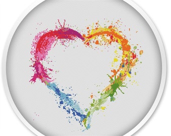 Heart Cross Stitch Pattern, Free shipping, Cross Stitch PDF, Cross stitch pattern, pdf cross stitch, Love, Heart.#003