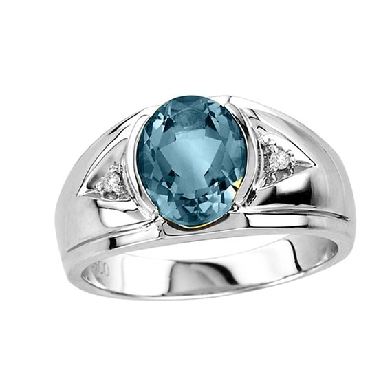 Aquamarine Ring Men's Aquamarine Ring 925 Sterling by GemInMotion