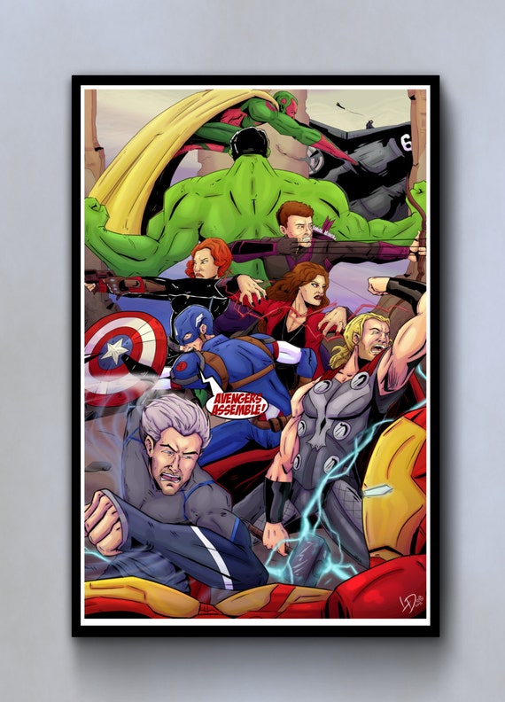 Avengers poster framed Marvel comic Age of Ultron wall art