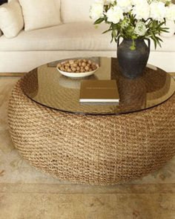 Hey Jute Coffee Table/ Ottoman by DeezNutzNBoltz on Etsy
