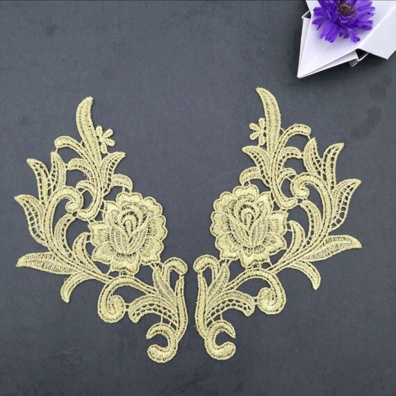 Gold Thread Embroidery Lace Motif Gold Lace Motif Embroidery
