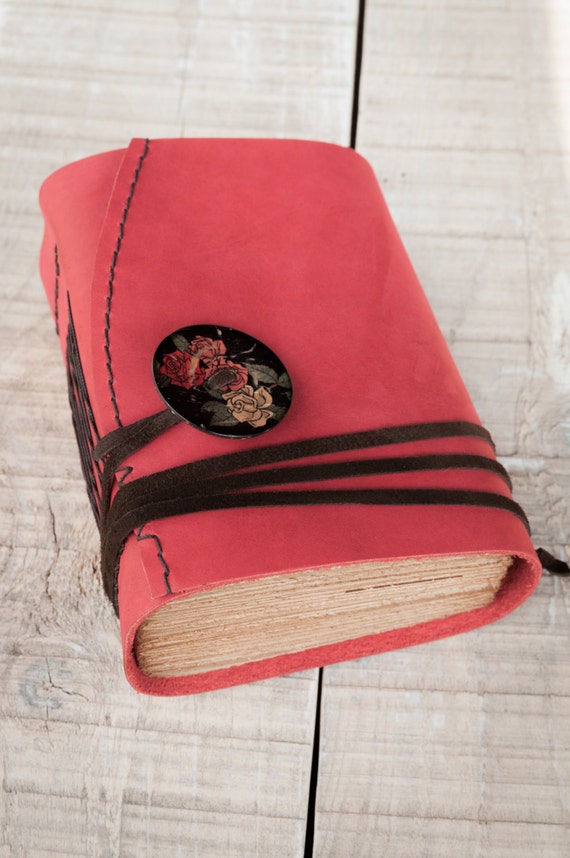 Red Leather Journal Handbound Journal Leather Diary