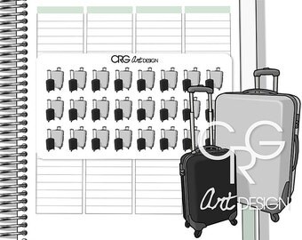 Suitcase Stickers | Planner Erin Condren Plum Planner Filofax Sticker