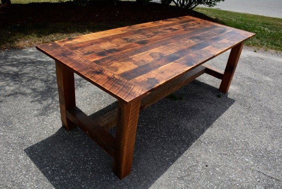 Rustic Reclaimed Barn Wood Harvest Table