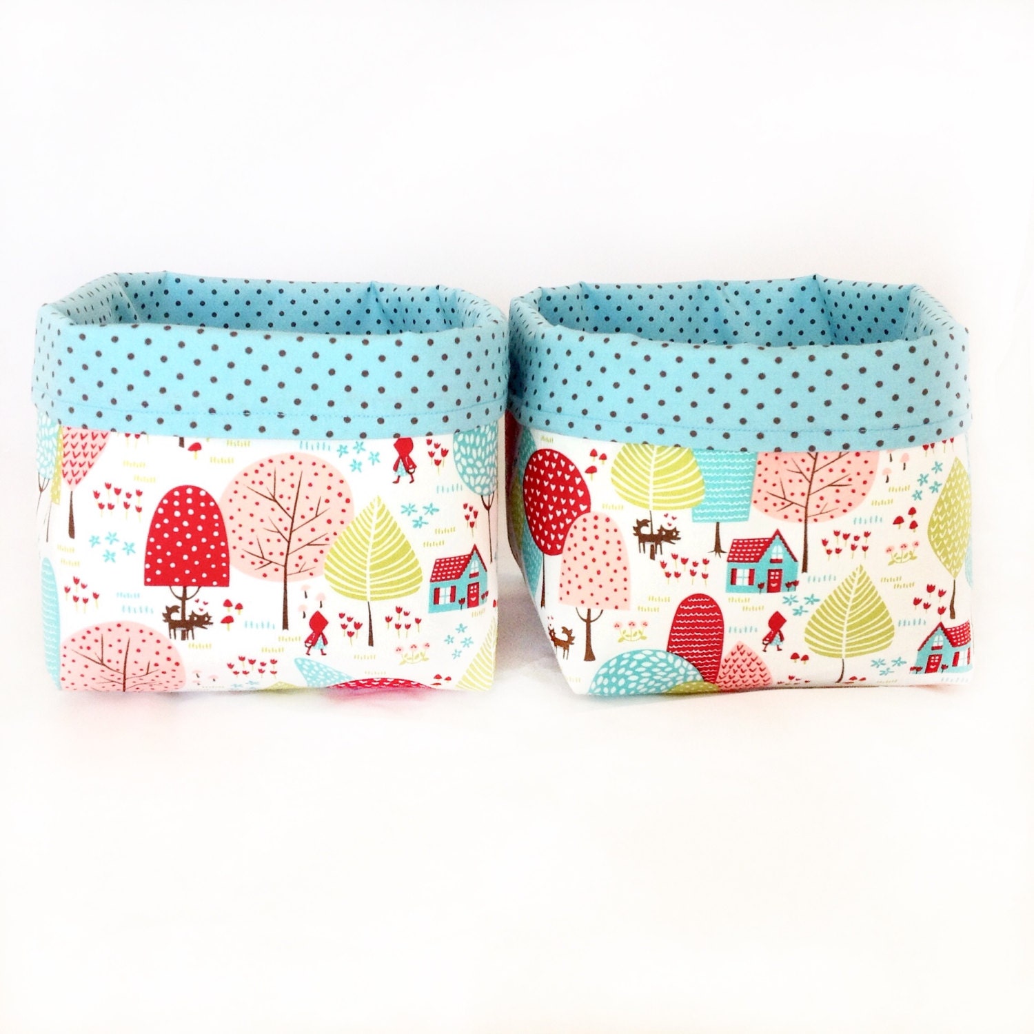Set 2 large fabric storage baskets Nursery storage Girls