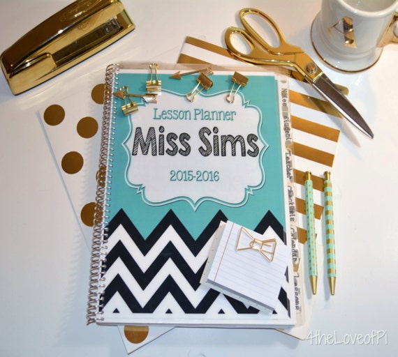 Personalized Teacher Planner by 4TheLoveofPi on Etsy