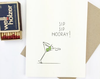 Funny Birthday Card, Funny Congrats Card MARTINI CARD Congratulations Card Funny, Congrats New Home, Congrats New Job, Birthday