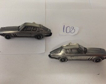 Jensen Interseptor FF 3D cufflinks classic car pewter effect cufflinks ref108