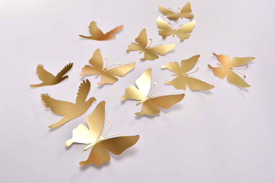 16 Gold Butterfly Wall Decor Gold Butterfly Wedding