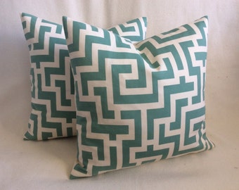 Turquoise Geometric Pillow Cover Set