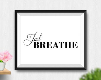 Just breathe sign | Etsy