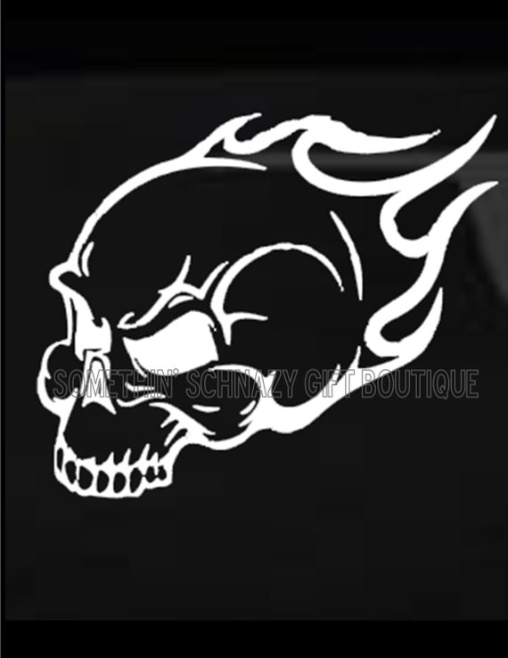 Flame Skull Car Decal Flame Car Decal Skull Car Decal Vinyl