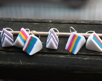 LGBTQA+ cake stitch markes, customizable / one or set of 6 - pansexual, polysexual, bisexual, asexual, gay, lesbian, transgender, non binary