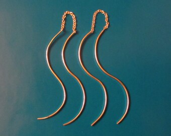 Sterling Silver 'S' Curve Threader Earrings