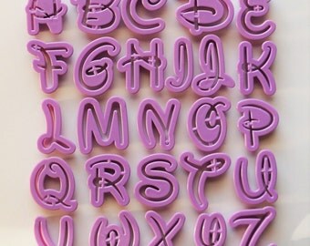 Capital Alphabet Font Letter Cookie Cutters Set - 26pcs - Fondant Uppercase 1.5" Cutter - Disney style cutters - DIY - CC0001