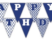BLUE Happy Birthday BANNER Printable | Rainbow Collection | Mix & Match Party Decorations | Instant Download | Siskale BLUE Happy Birthday BANNER Printable | Rainbow Collection | Mix & Match Party Decorations | Instant Download | Siskale